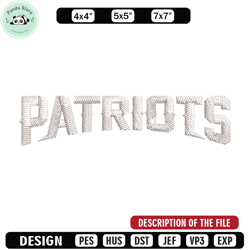 New England Patriots logo embroidery design, New England Patriots embroidery, NFL embroidery, logo sport embroidery