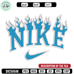 Nike blue flame embroidery design, Nike embroidery, Nike design, Embroidery shirt, Embroidery file,Digital download