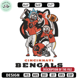 Rick and Morty Cincinnati Bengals embroidery design, Cincinnati Bengals embroidery, NFL embroidery, sport embroidery