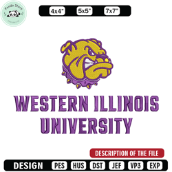 Western Illinois logo embroidery design, NCAA embroidery,Sport embroidery,Logo sport embroidery,Embroidery design