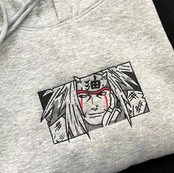 Jiraiya Embroidered Crewneck, Naruto Embroidered Sweatshirt, Inspired Embroidered Manga Anime Hoodie 1