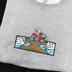 Jiraiya Embroidered Crewneck, Naruto Embroidered Sweatshirt, Inspired Embroidered Manga Anime Hoodie