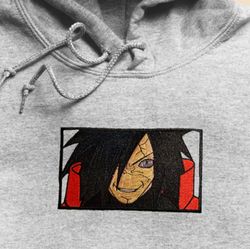 Madara Embroidered Crewneck, Naruto Shippuden Embroidered Sweatshirt, Inspired Embroidered Manga Anime Hood 1