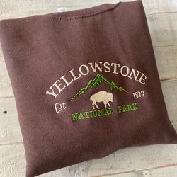 Yellowstone National Park Embroidered Shirt Inspired Crewneck Sweatshirt