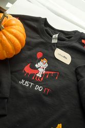 Spooky Ghost Pennywise IT Movie Nike Logo Embroidered Sweatshirt