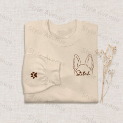 Custom Embroidered German Shepherd Sweatshirt, Embroidered Crewneck For Dog Owner