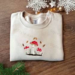mushroom embroidered sweatshirt, mushroom lovers gift, personalized gifts for mom