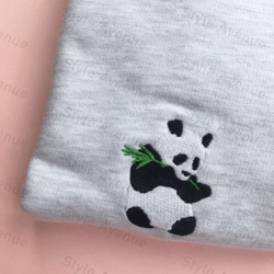 Panda Embroidered Sweatshirt 2D Crewneck Sweatshirt Best Gift For Family