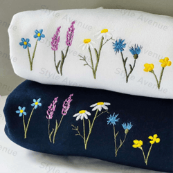 Wildflowers Embroidered Sweatshirt 2D Crewneck Sweatshirt For Men And Women 1