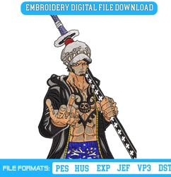 Trafalgar D. Water Law Embroidery Design Anime One Piece Design Download