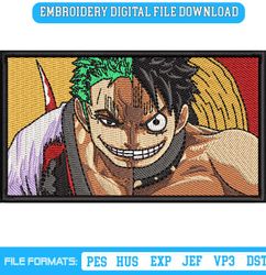ZORO LUFFY Embroidery Digitizing One Piece Anime Characters Embroidery File