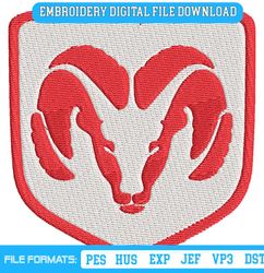 Dodge Red Logo Machine Embroidery Car Brand Download File
