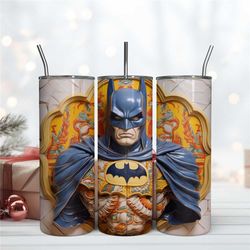 Batman 3D Inflated Tumbler Design, Batman Wrap, Skinny 20oz Tumbler Design Digital File