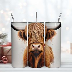 Highland Cow Tumbler Wrap Skinny Tumbler 20oz Design