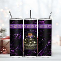 Black Crown Royal 20Oz Tumbler Wrap Png, Digital Download PNG, Wrap Design Png