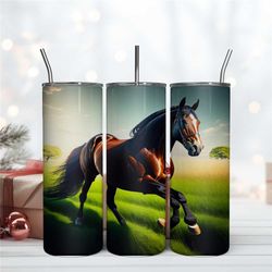 Horse 20Oz Skinny Tumbler Wrap, Horse Wrap, Straight Template, Sublimation Graphics