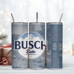 Busch Latte 20Oz Tumbler Wrap Sublimation Design, Beer Brand Tumbler