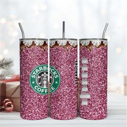 Starbucks Glitters Pink 20Oz Tumbler Wrap Sublimation Design, Brand Tumbler Wrap Design