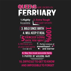 Queens Are Born In February Svg, Birthday Svg, Extra Touch Svg, Keep It Real Svg, Queens Svg, February Queens Svg, Birth