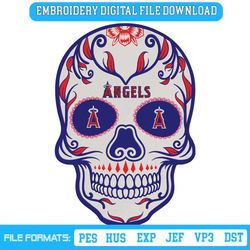 Sugar Skull Los Angeles Angels Embroidery Design File