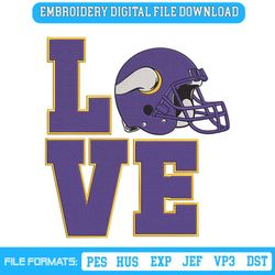 Love Helmet Minnesota Vikings Embroidery Design Download File