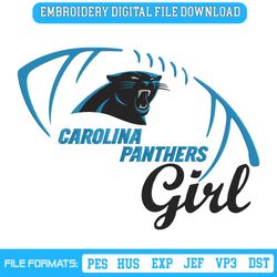 Football Carolina Panthers Girl Embroidery Design Download
