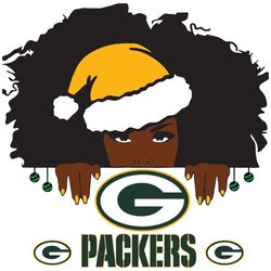 Green Bay Packers Santa Black Girl Svg, Sport Svg, Christmas Svg, Green Bay Packers, Packers Svg, Packers Nfl, Christmas