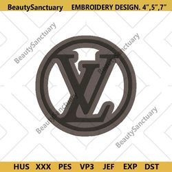 Louis Vuitton Black And Grey Circle Logo Embroidery Design Download