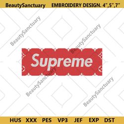 Supreme Box LV Embroidery Design Download