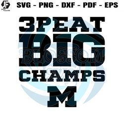3PEAT Big 10 Champs Michigan Wolverines SVG