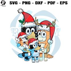 Bluey Family Friends Merry Christmas SVG