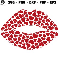 Lips Of Hearts Love Svg, Sexy Lips Svg, Heart Lips Svg