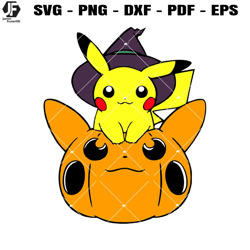 Pikachu and Pumpkin Halloween Svg, Pokemon Halloween Svg