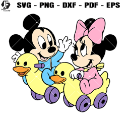 Little Couple Mickey and Minnie Svg, Cute Baby