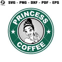 Princess Tiana Coffee Svg, Princess Tiana Disney Svg