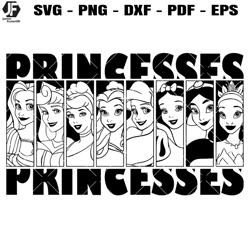 Princesses Girls Svg, Princess Silhouette Svg, Disney Svg