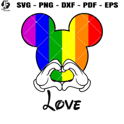 Rainbow Colors Mickey Head Svg, LGBTQ Mickey Mouse Svg