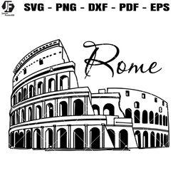 Rome Coliseum Svg, Rome Italy Svg, Rome Silhouette Svg