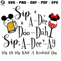 Sip A Dee Doo Dah Svg, Drinking Around the World Mickey