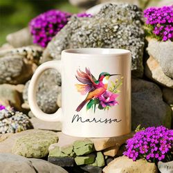 Custom Hummingbird Mug  Hummingbird Gift  Hummingbird Cup  Personalized Mug  Bird Mug  Gift For Her  Hummingbird Gifts F