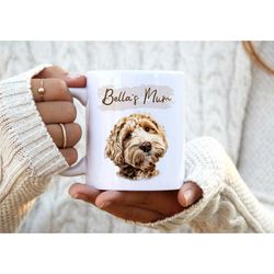 Dog Mum Mug. Personalised Dog Mug. Dog Mum Gift. 20th Birthday Gift for Her. Pet Portait Mug. Dog Lover Gift. 30th Birth