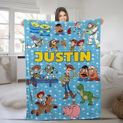 Personalized Name Blanket, Personalized Toy Story Blanket, Toy Story name blanket, personalized toy story name blanket