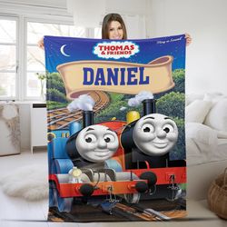 Custom Thomas And Friends Blanket, Thomas The Train Sofa Blanket, Thomas And Friends Bedding Decor, Thomas Character Bla