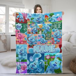 Personalized Blue Clues Blanket Blue Clues Fleece Blanket Blue Clues Birthday Blanket Gift For Boy Gir  B402