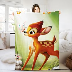 Personalized Disney Bambi Blanket, Disney Bambi Blanket, Disney Bambi Cartoon Blanket,Disney Bambi Velveteen Plush Blank