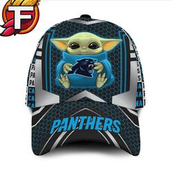 Carolina Panthers Baby Yoda All Over Print 3D Classic Cap