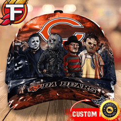 Chicago Bears Nfl Personalized Trending Cap Mixed Horror Movie Characters