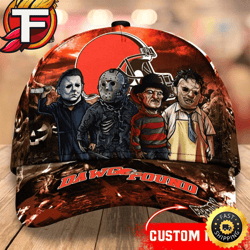 Cleveland Browns Nfl Personalized Trending Cap Mixed Horror Movie Characters
