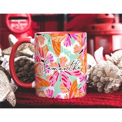 butterfly personalised name mug, butterflies personalised mug custom name, butterfly gift for her, sister mum friend bir