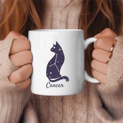 Cancer Coffee Mug, Zodiac Birthday Gift for Her, Horoscope Ceramic Mug 2